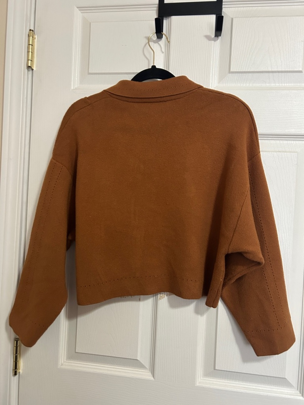 TRUTH Rust Cropped Button-Front Cardigan - Picture 3 of 6